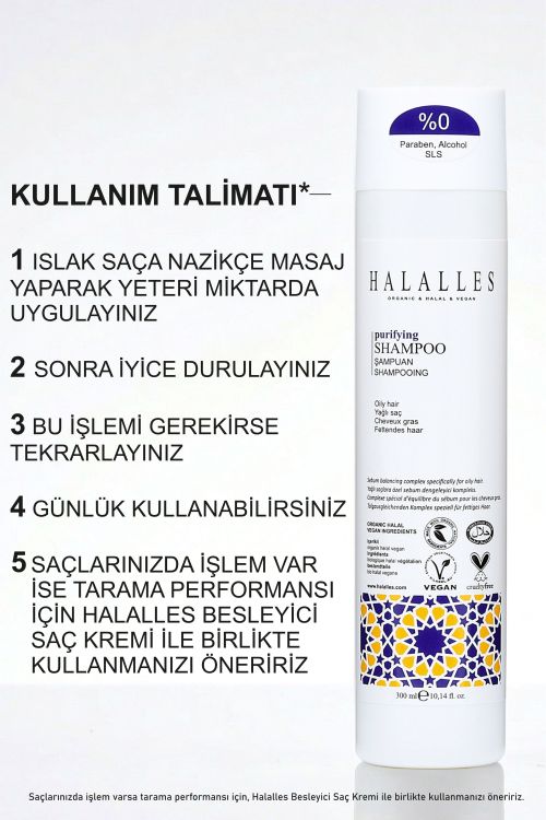 Halalles Arındırıcı Yağlı Saçlar İçin Şampuan
