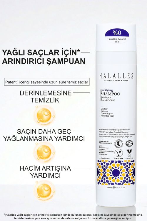 Halalles Arındırıcı Yağlı Saçlar İçin Şampuan