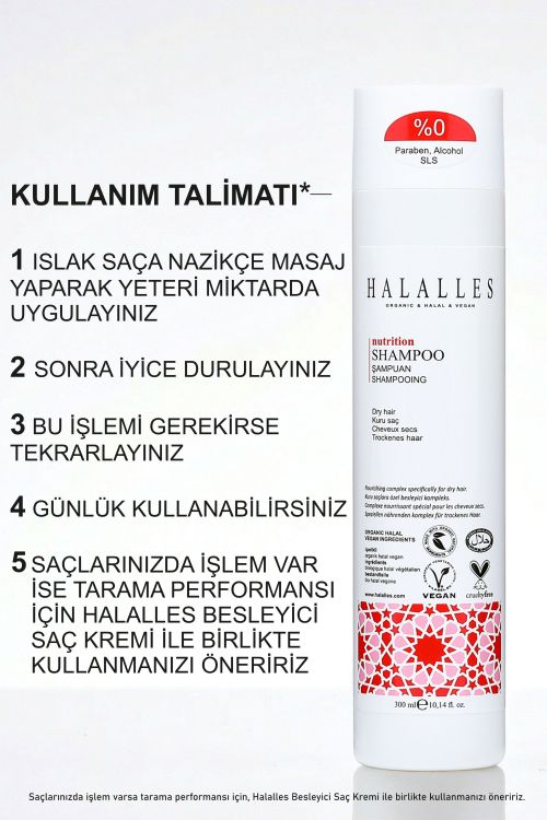 Halalles Besleyici Kuru Saçlar İçin Şampuan