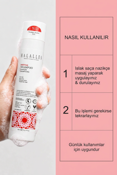Halalles Besleyici Şampuan Kuru ve Yıpranmış Saçlar - Thumbnail