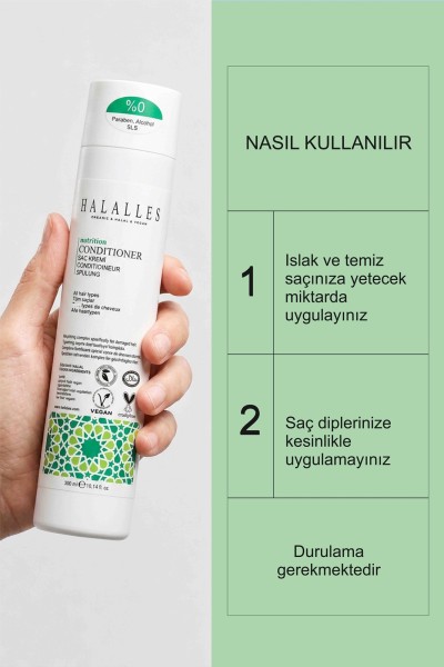Halalles Besleyici Saç Kremi Shea Yağı + Vitamin + Biotin + Amino Asit - Thumbnail