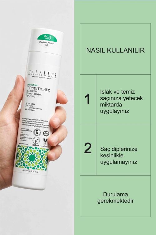 Halalles Besleyici Saç Kremi Shea Yağı + Vitamin + Biotin + Amino Asit