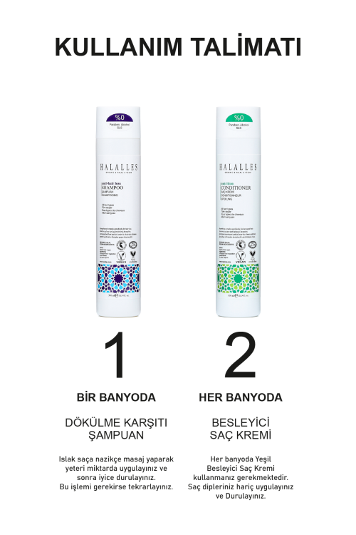 Halalles Saç Dökülmesine Karşı Şampuan İşlemli Normal Yapılı Saçlar