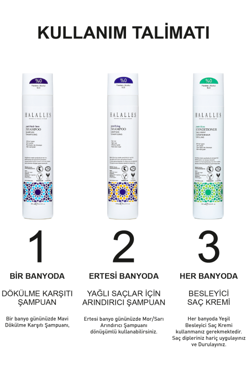 Halalles Saç Dökülmesine Karşı Şampuan İşlemli Yağlı Saçlar