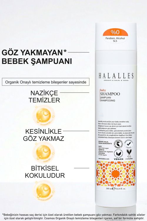 Halalles Göz Yakmayan Bebek Şampuanı Sülfatsız Formül