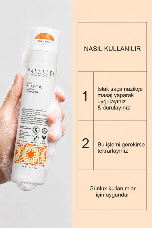 Halalles Göz Yakmayan Bebek Şampuanı Sülfatsız Formül