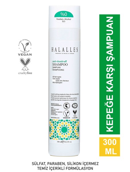Halalles Kepeğe Karşı Şampuan Piroctone Olamine İçeren Kepek + Kaşıntıyı Yatıştırıcı - Thumbnail