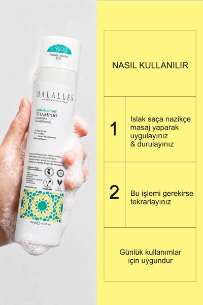 Halalles Kepeğe Karşı Şampuan Piroctone Olamine İçeren Kepek + Kaşıntıyı Yatıştırıcı - Thumbnail