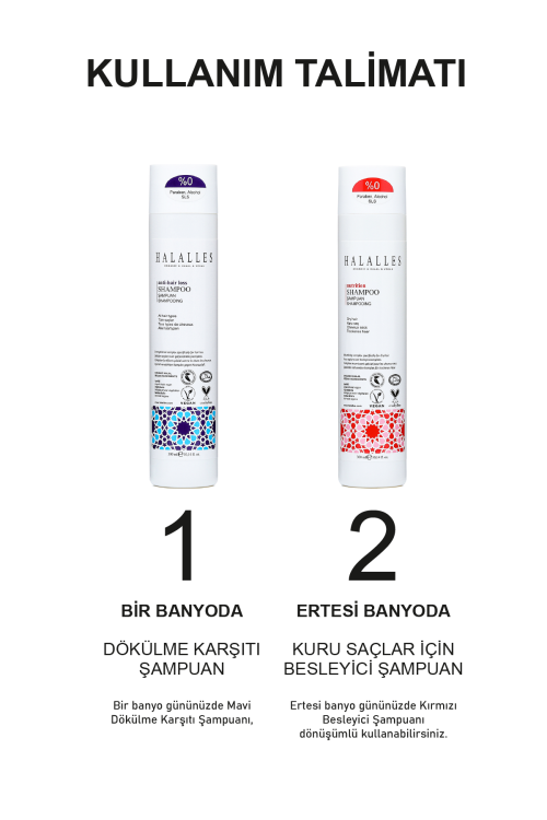 Halalles Saç Dökülmesine Karşı Şampuan İşlemsiz Kuru Saçlar