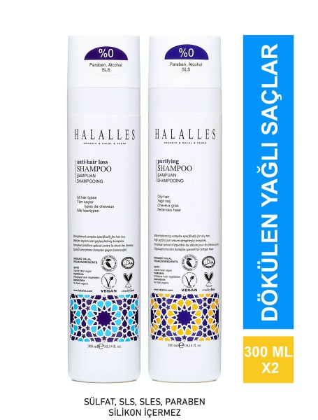 Halalles Saç Dökülmesine Karşı Şampuan İşlemsiz Yağlı Saçlar - Thumbnail