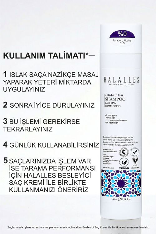 Saç Dökülmesine Karşı Vitamin Biotin ve Amino Asit İçeren Şampuan Sülfatsız Vegan 300 ml